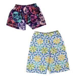 2/$15 18" Doll Clothes Lot Of 2 Summer Shorts Pants Floral Capri Wide Leg OG AG